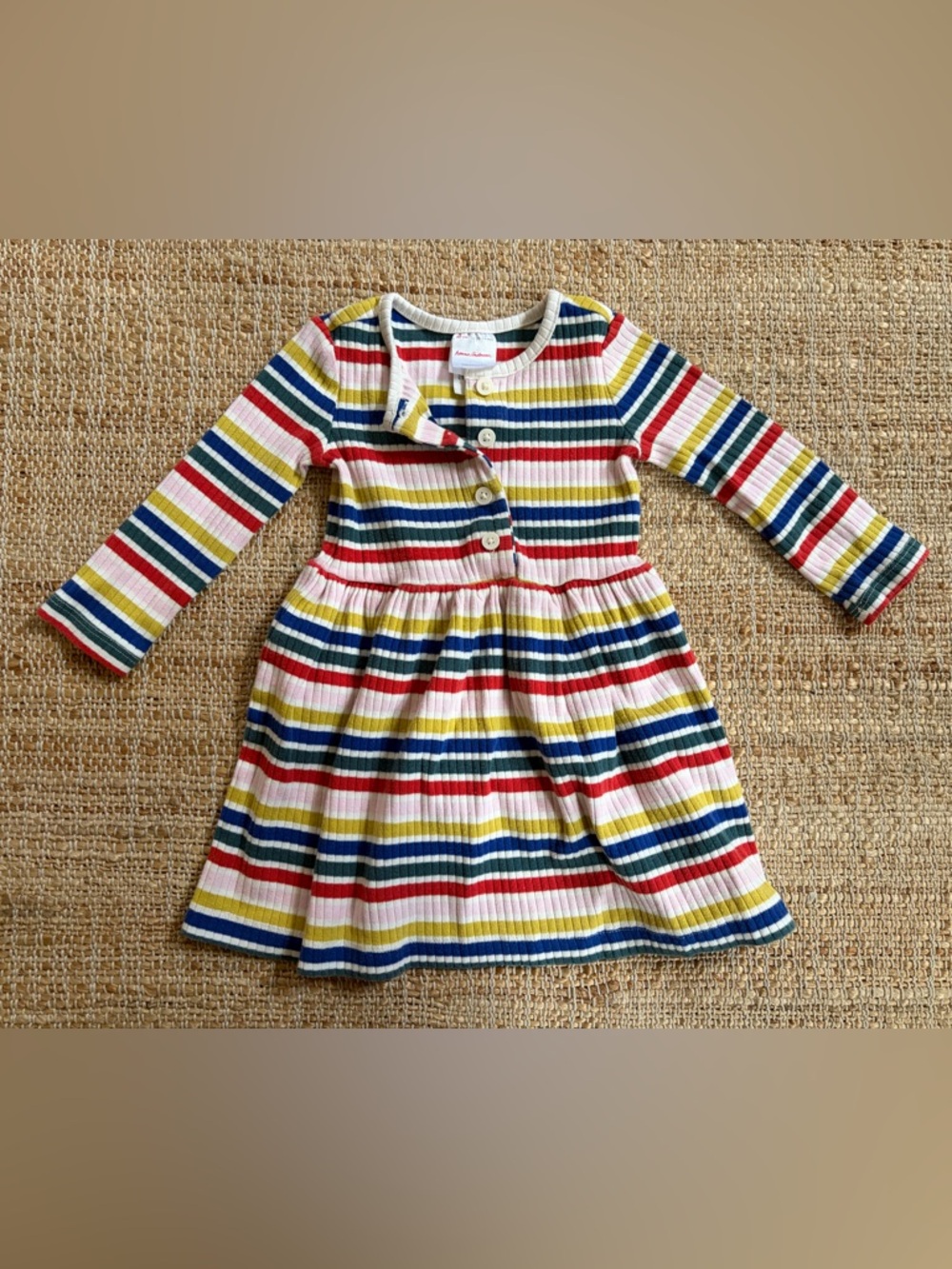 Hanna Andersson Cotton Rib-Knit Striped Dress